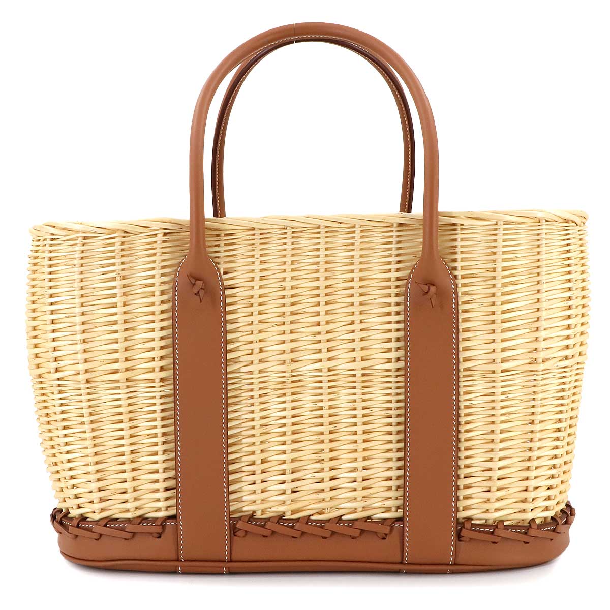 Gaden Picnic Tote Bag Osier Veau Swift Natural Gold Basket