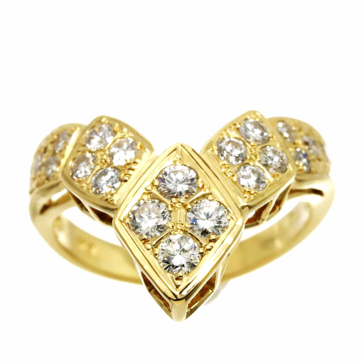 Diamond 0.79ct Ring 18K YG Yellow Gold 750 6-6.25(US)