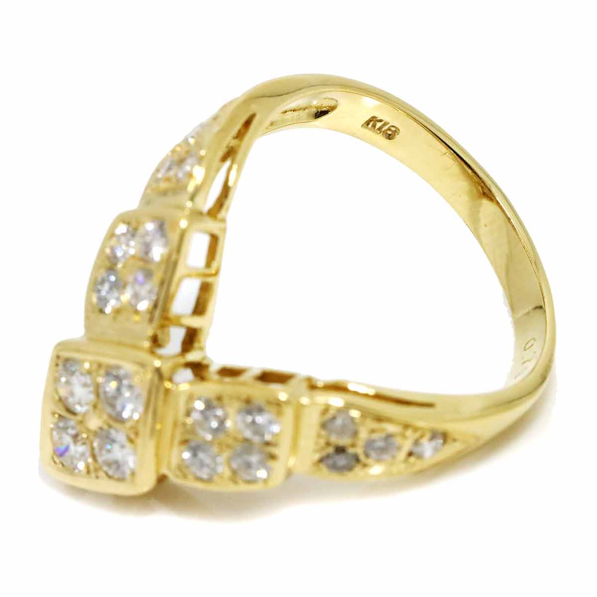 Diamond 0.79ct Ring 18K YG Yellow Gold 750 6-6.25(US)