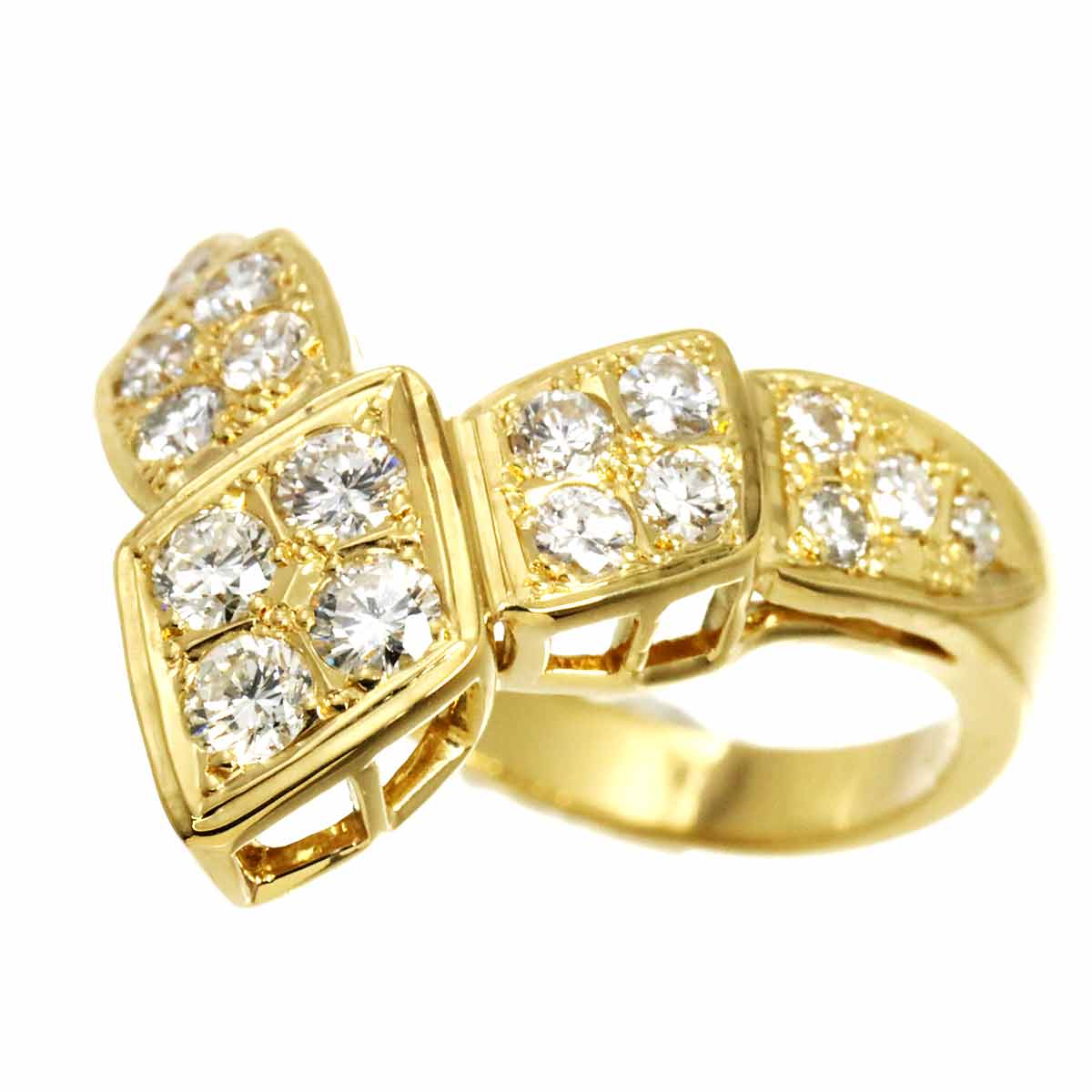 Diamond 0.79ct Ring 18K YG Yellow Gold 750 6-6.25(US)