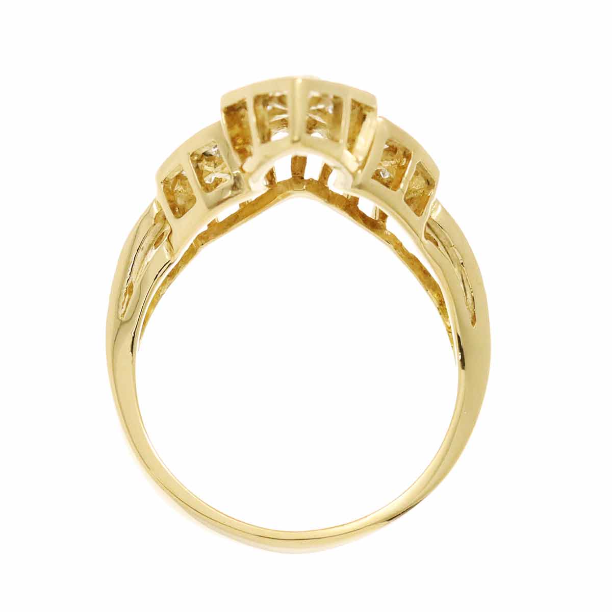 Diamond 0.79ct Ring 18K YG Yellow Gold 750 6-6.25(US)