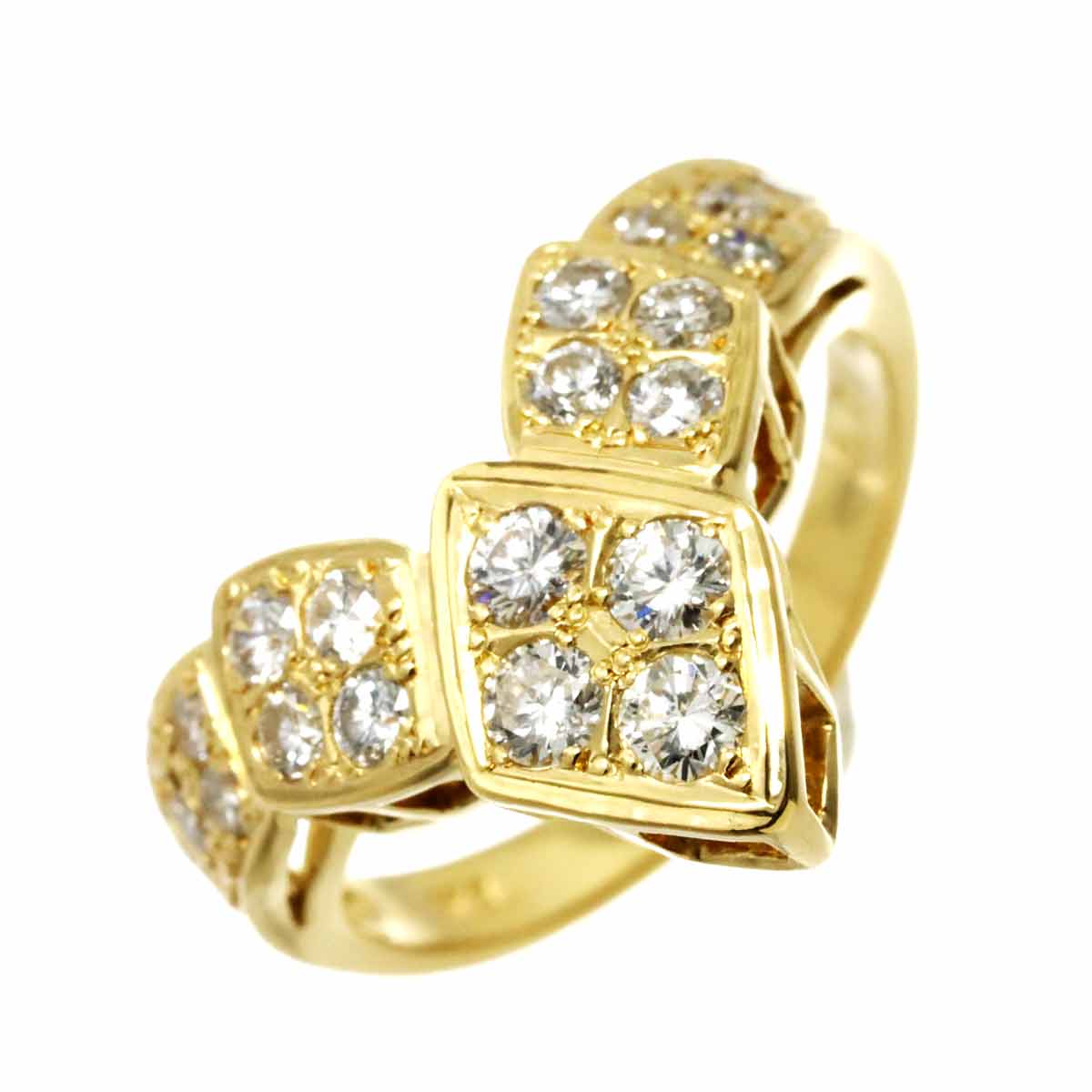 Diamond 0.79ct Ring 18K YG Yellow Gold 750 6-6.25(US)