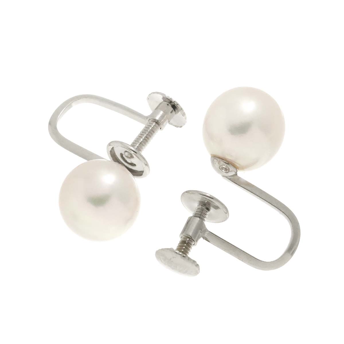 Akoya Pearl 7.5mm Earrings 14K K14 WG White Gold 585