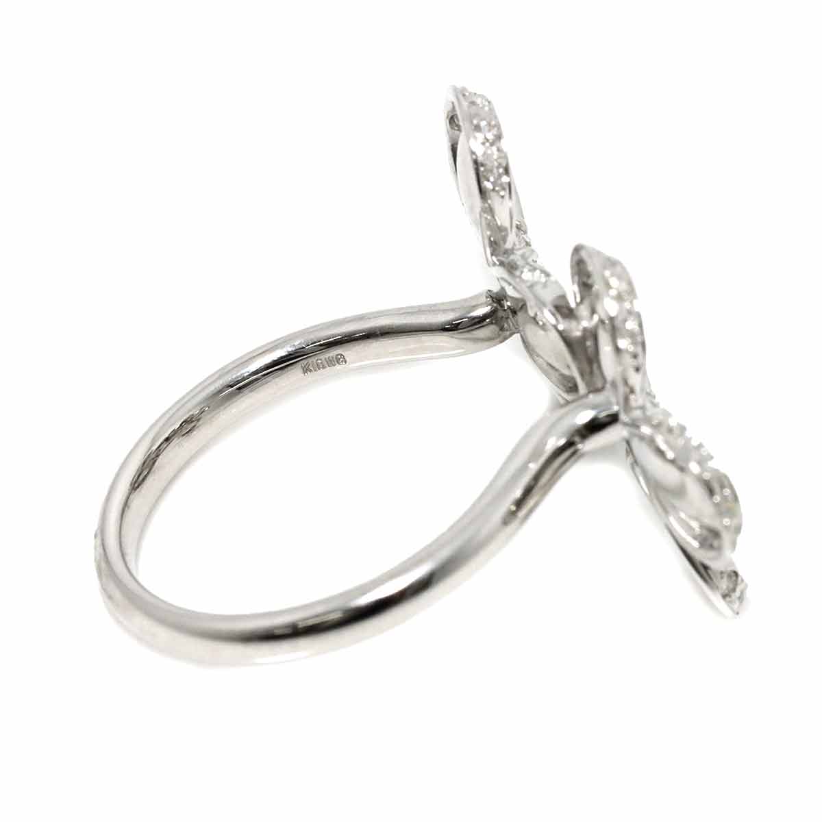 Diamond 0.22ct/0.24ct Ring 18K K18 WG White Gold size6(US)