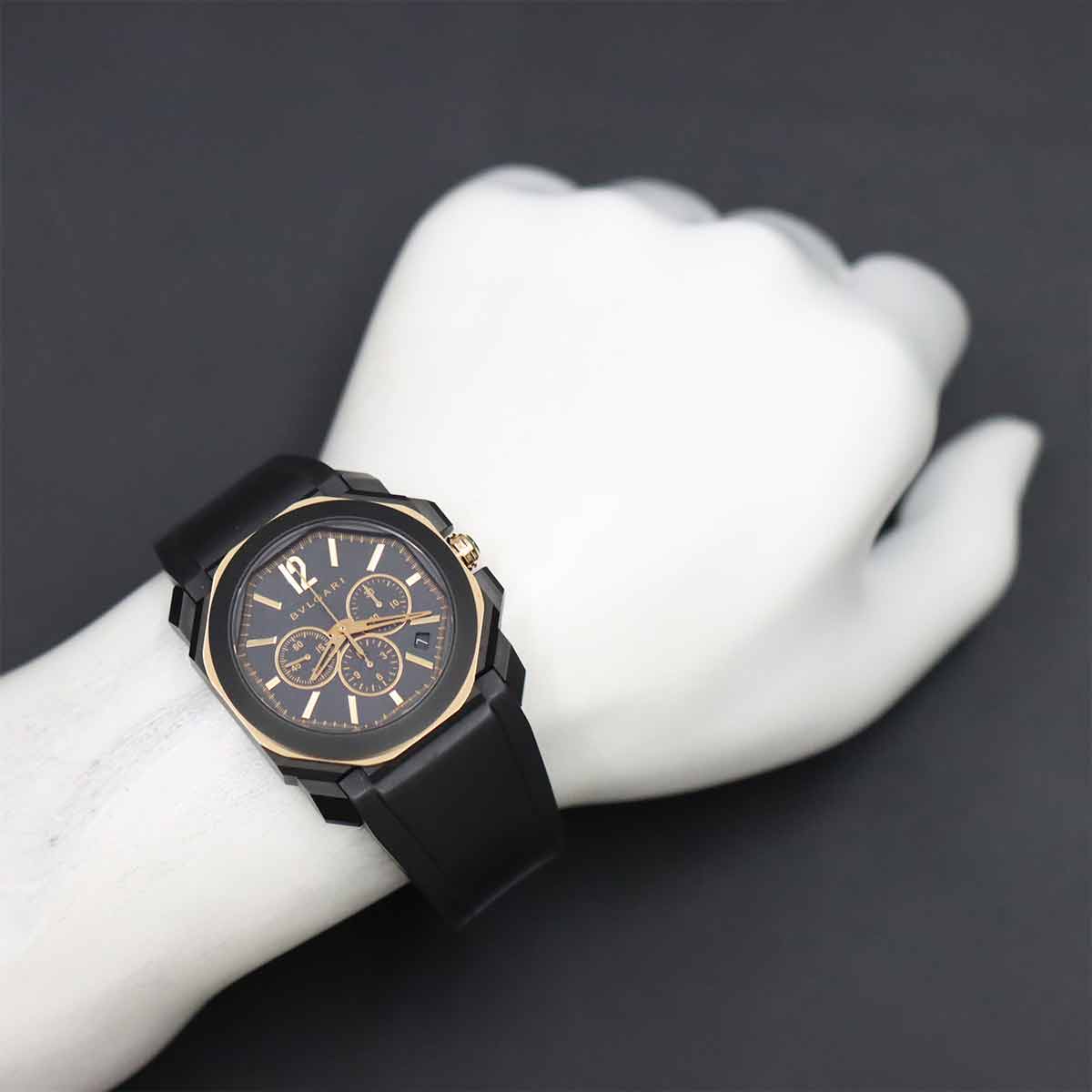 Octo Ultra Nero Chronograph BGOP41SGCH 750 PG Black Dial Mens