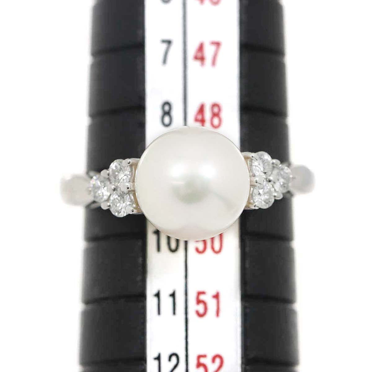 MIKIMOTO Akoya Pearl 8.7mm Diamond Ring Platinum size4.75-5(US)