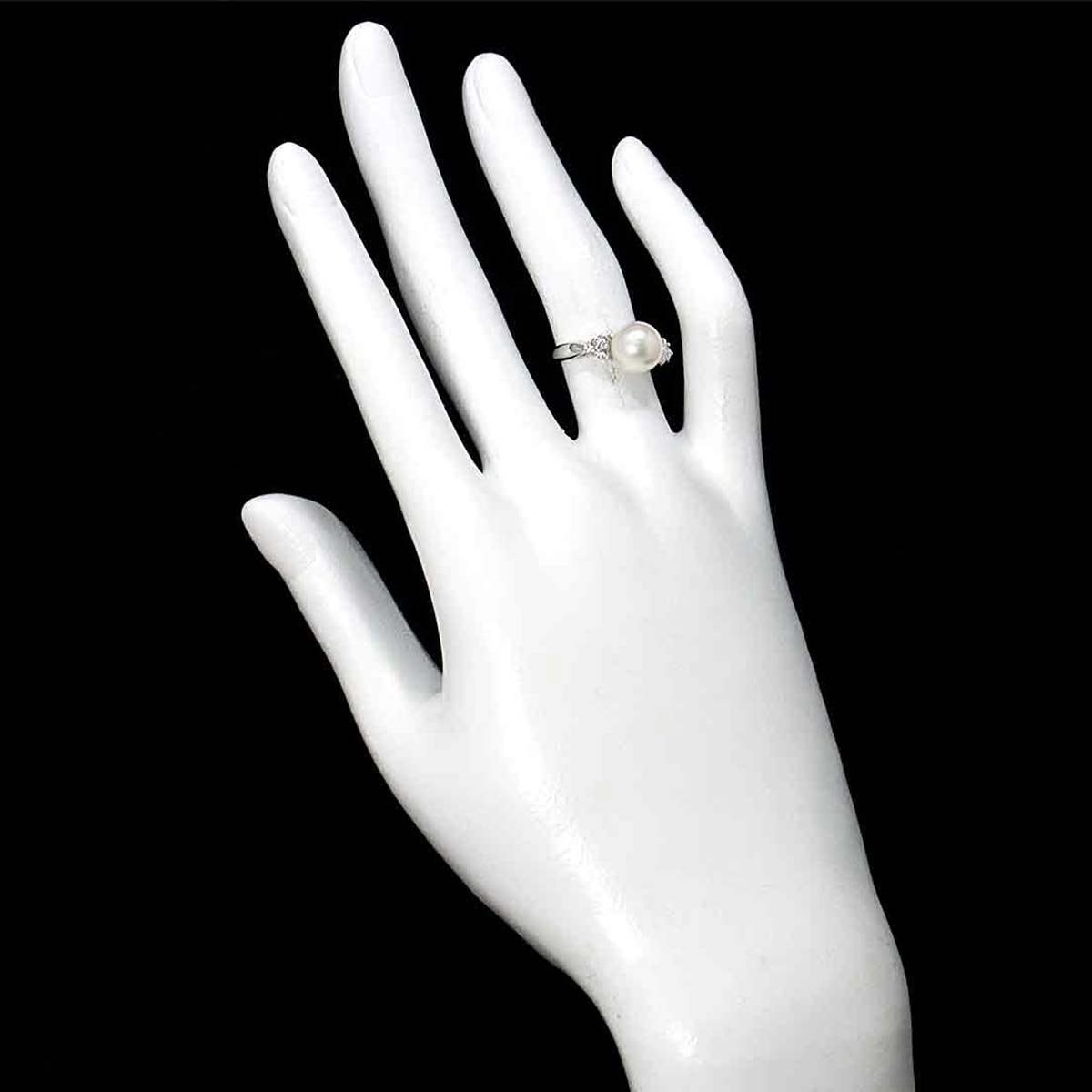 MIKIMOTO Akoya Pearl 8.7mm Diamond Ring Platinum size4.75-5(US)