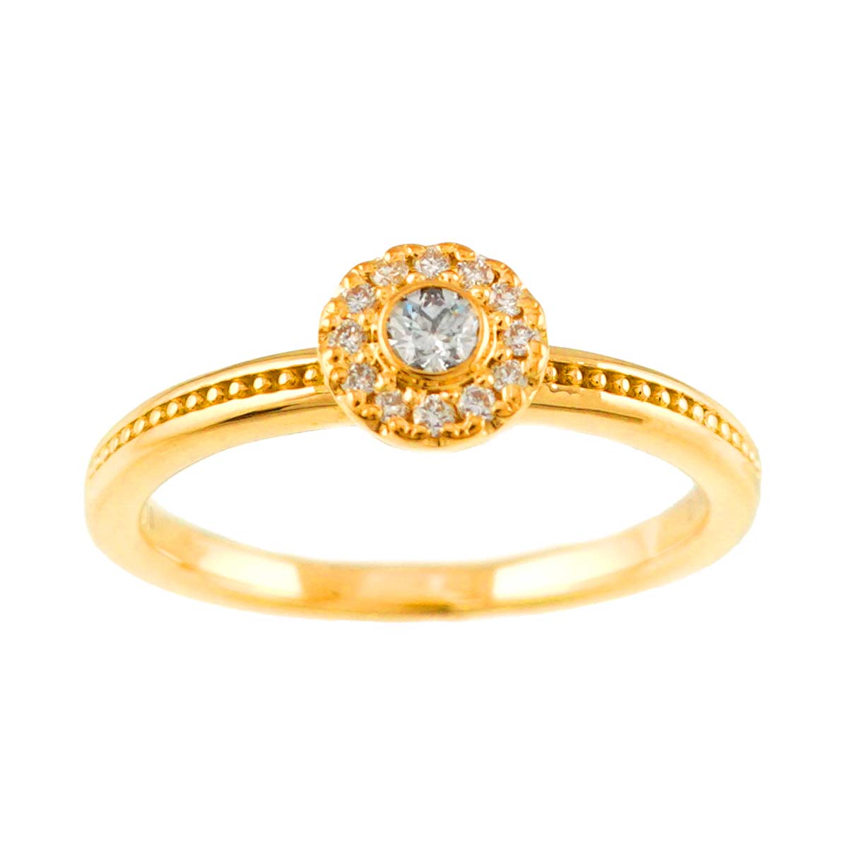 Festaria Diamond 0.063ct/0.05ct Ring 18K YG 750 Size5.5-5.75(US)