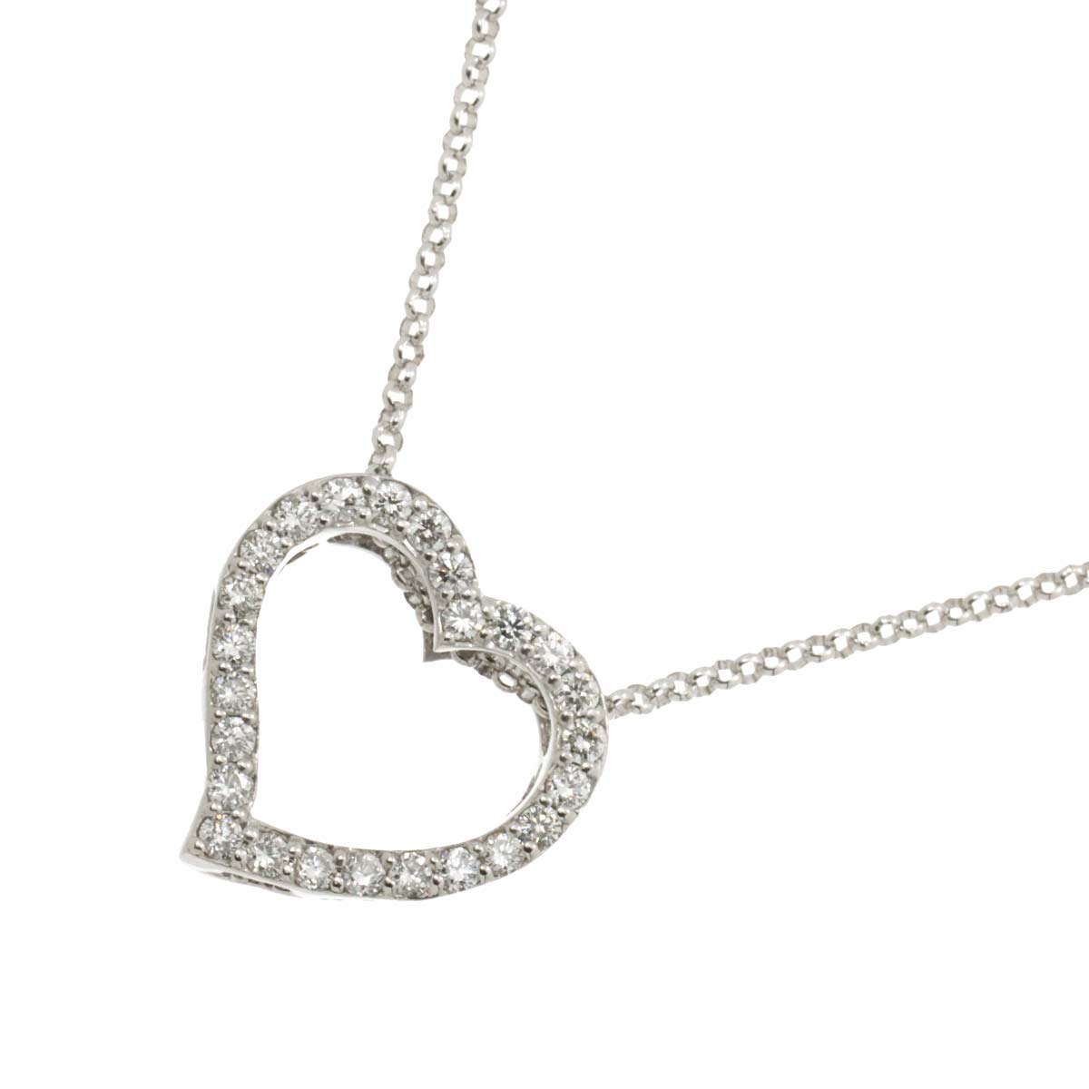 Diamond 0.37ct Heart Necklace 18K White Gold 750