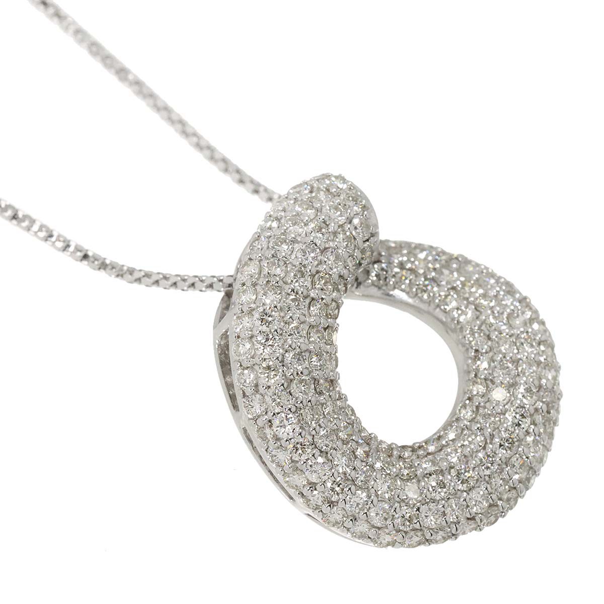 Diamond 3.00ct Necklace 18K WG White Gold 750