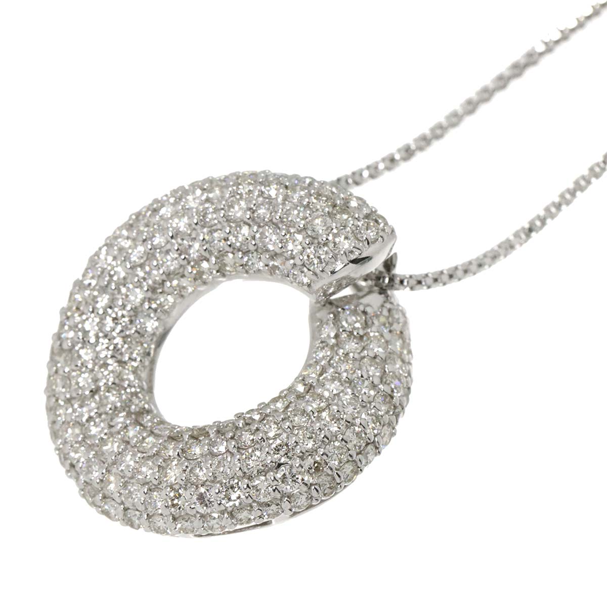 Diamond 3.00ct Necklace 18K WG White Gold 750