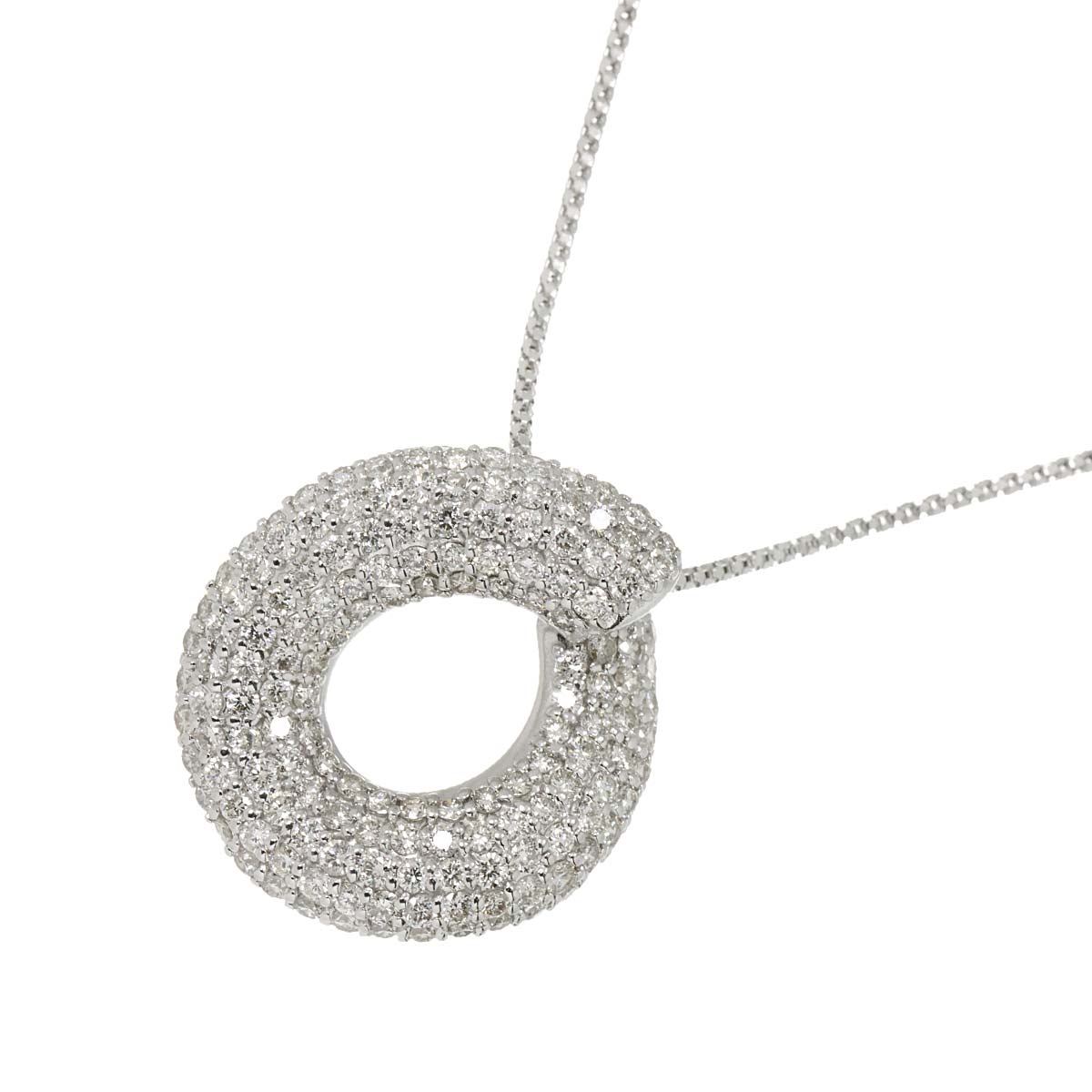 Diamond 3.00ct Necklace 18K WG White Gold 750