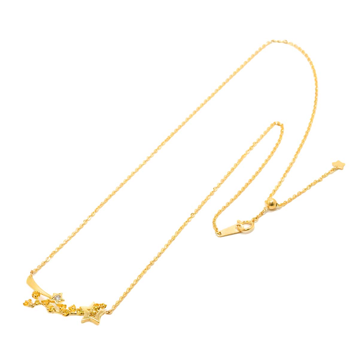 Sapphire 0.51ct Diamond 0.04ct Necklace 18K K18 YG 750