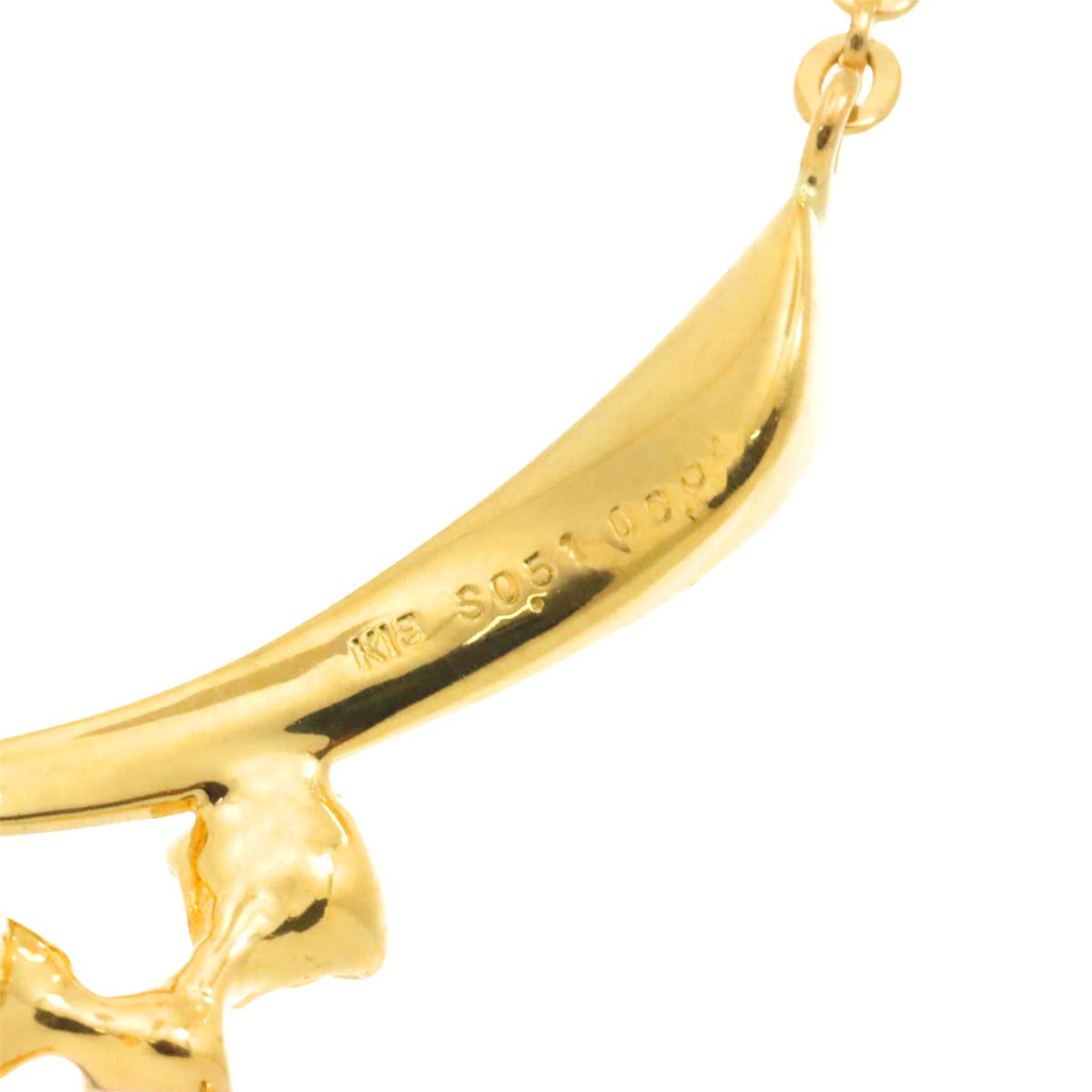 Sapphire 0.51ct Diamond 0.04ct Necklace 18K K18 YG 750