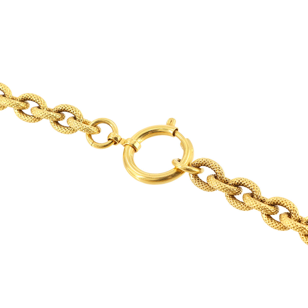 Coco Logos Loupe Long Necklace Gold 95A Vintage Accessory