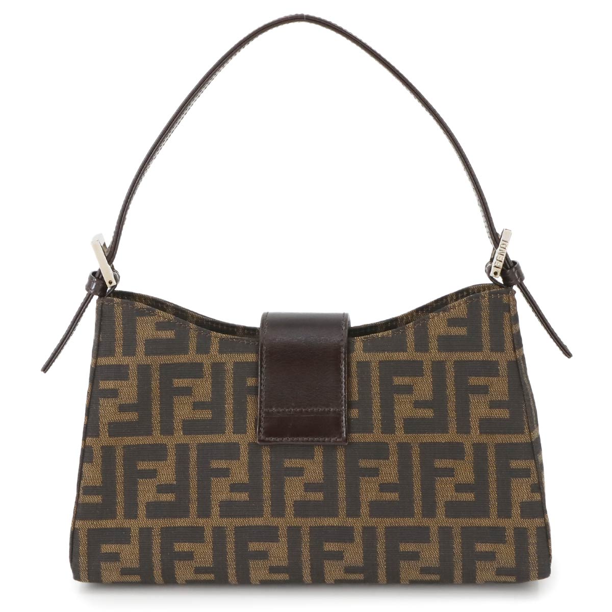 Zucca Hand Bag Canvas Leather Brown Vintage Purse