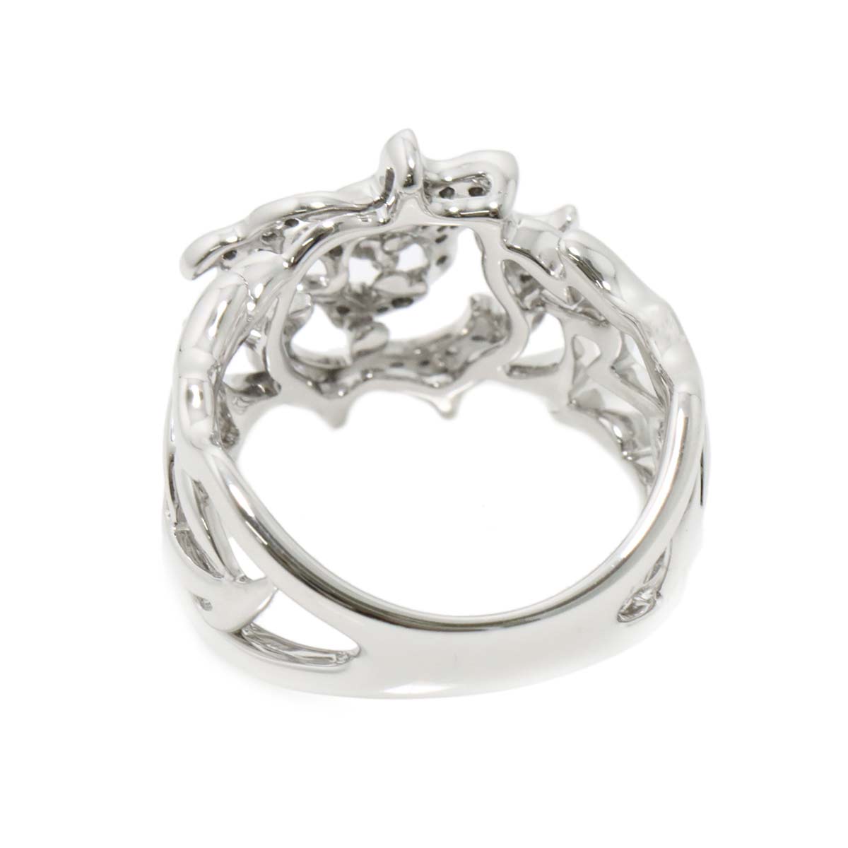 Diamond 0.28ct Ring 18K K18 WG White Gold size6-6.25(US)