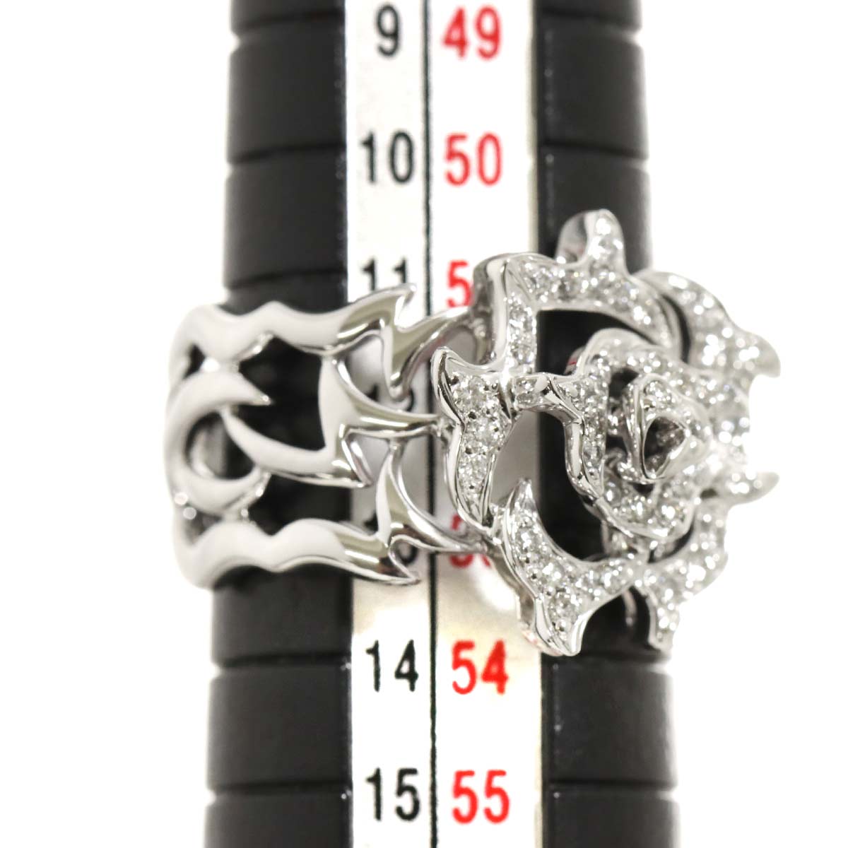 Diamond 0.28ct Ring 18K K18 WG White Gold size6-6.25(US)