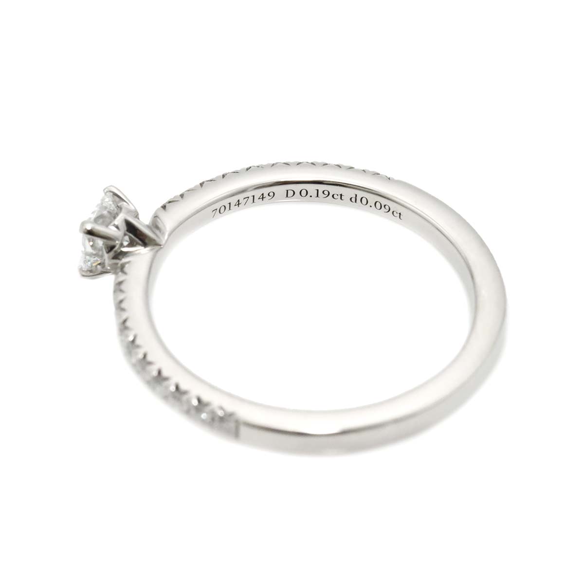 T True Diamond 0.19ct 0.09ct Ring Pt 4.5(US)