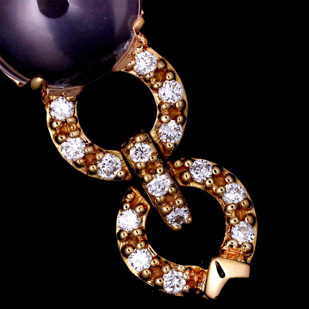 Quartz Diamond 0.09ct Necklace 18K PG 750