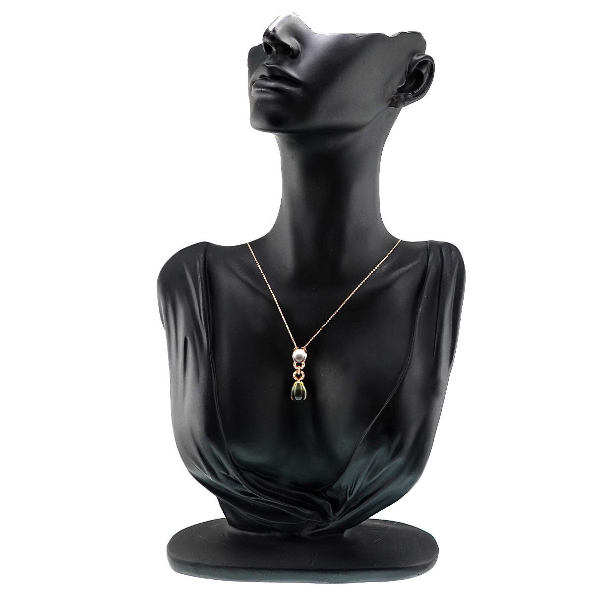 Quartz Diamond 0.09ct Necklace 18K PG 750