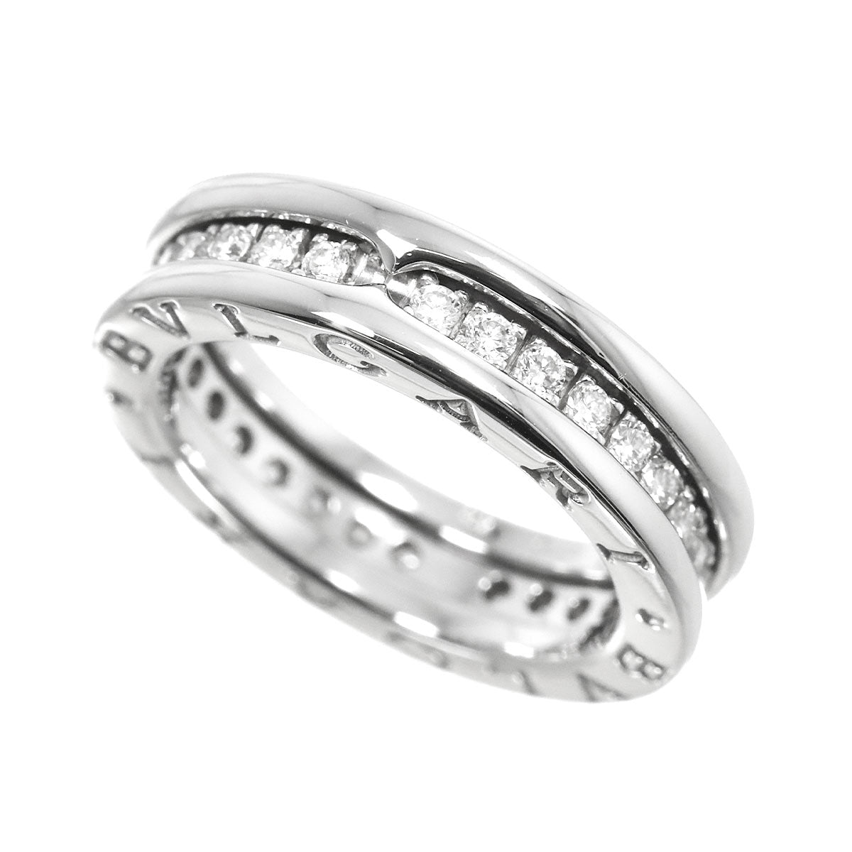 BVLGARI B-zero1 Band Diamond Ring 18K WG 750 size48 4.5(US)