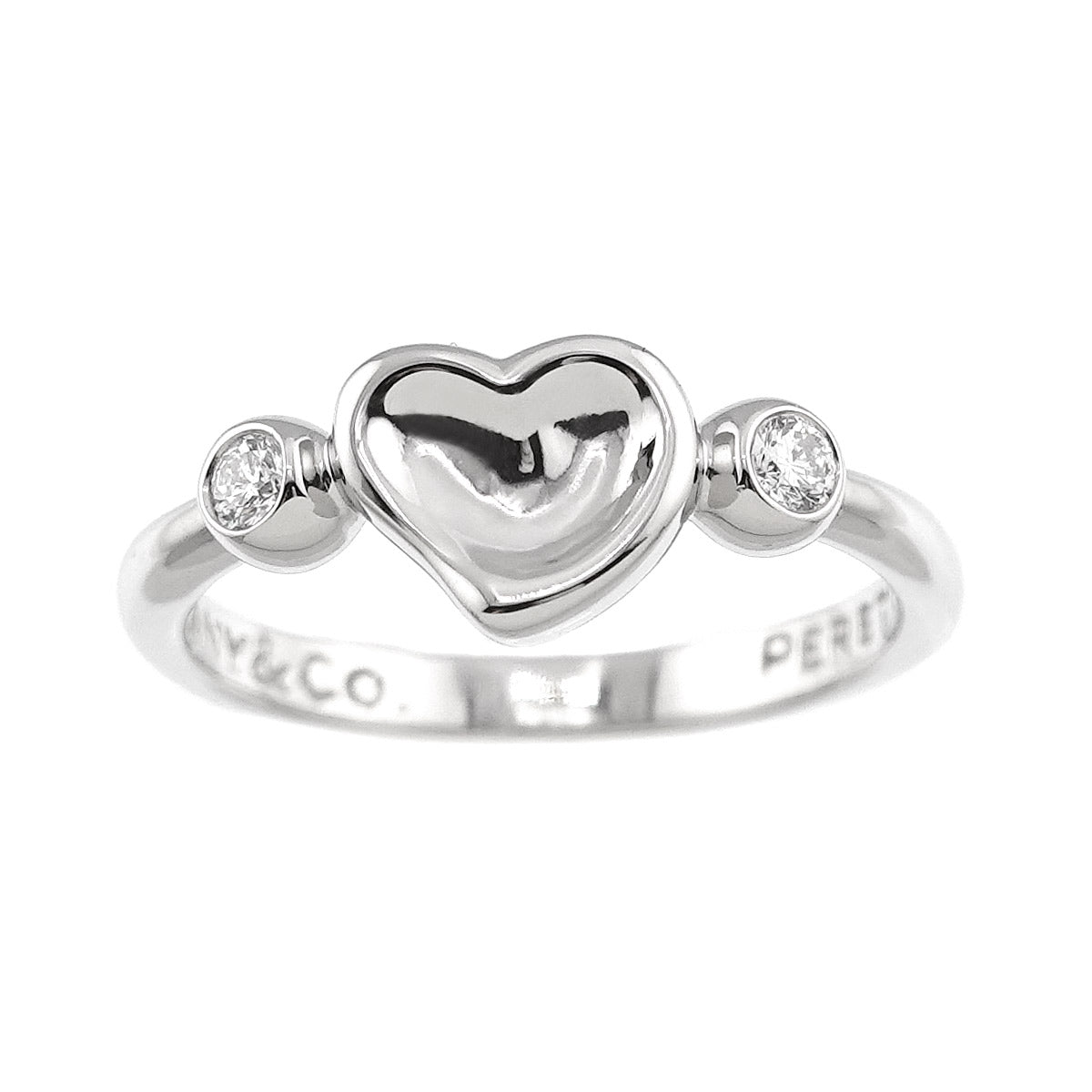 Full Heart Diamond Ring Platinum Size4-4.5(US)