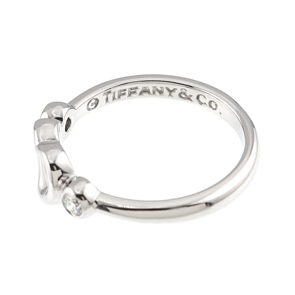 Full Heart Diamond Ring Platinum Size4-4.5(US)