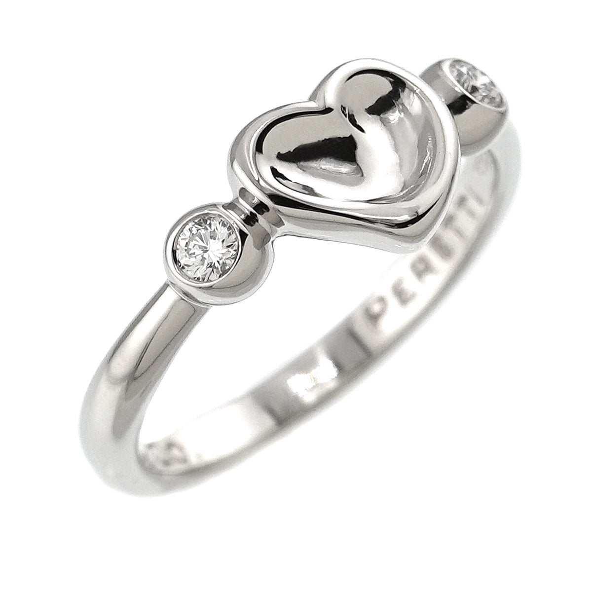Full Heart Diamond Ring Platinum Size4-4.5(US)