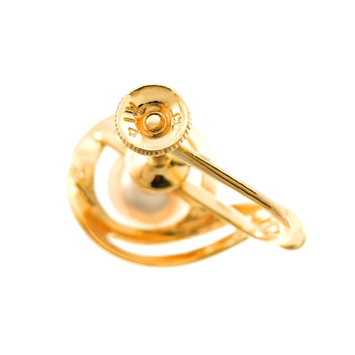 MIKIMOTO Akoya Pearl 6.7mm Earrings 14K Yellow Gold 585