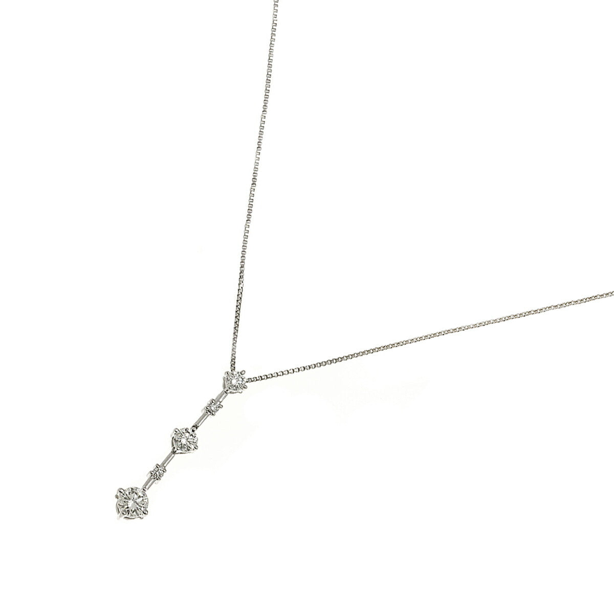 Diamond 0.50ct Necklace 18K WG White Gold 750