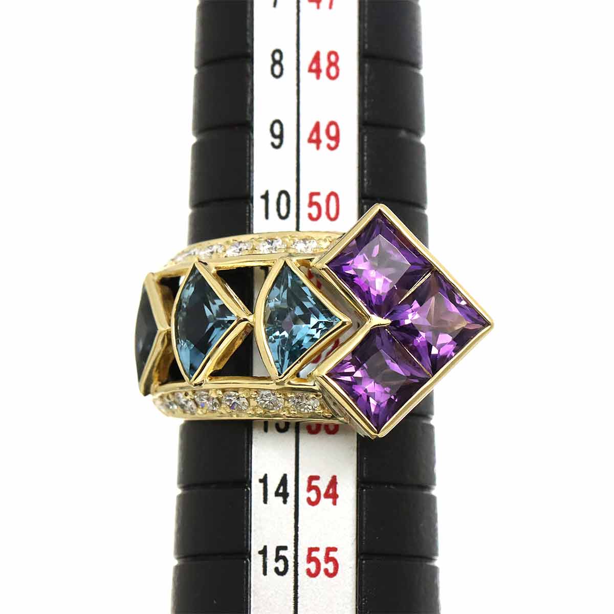 Multi Stone Diamond 0.30ct Ring 18K YG 750 Size5.75-6(US)