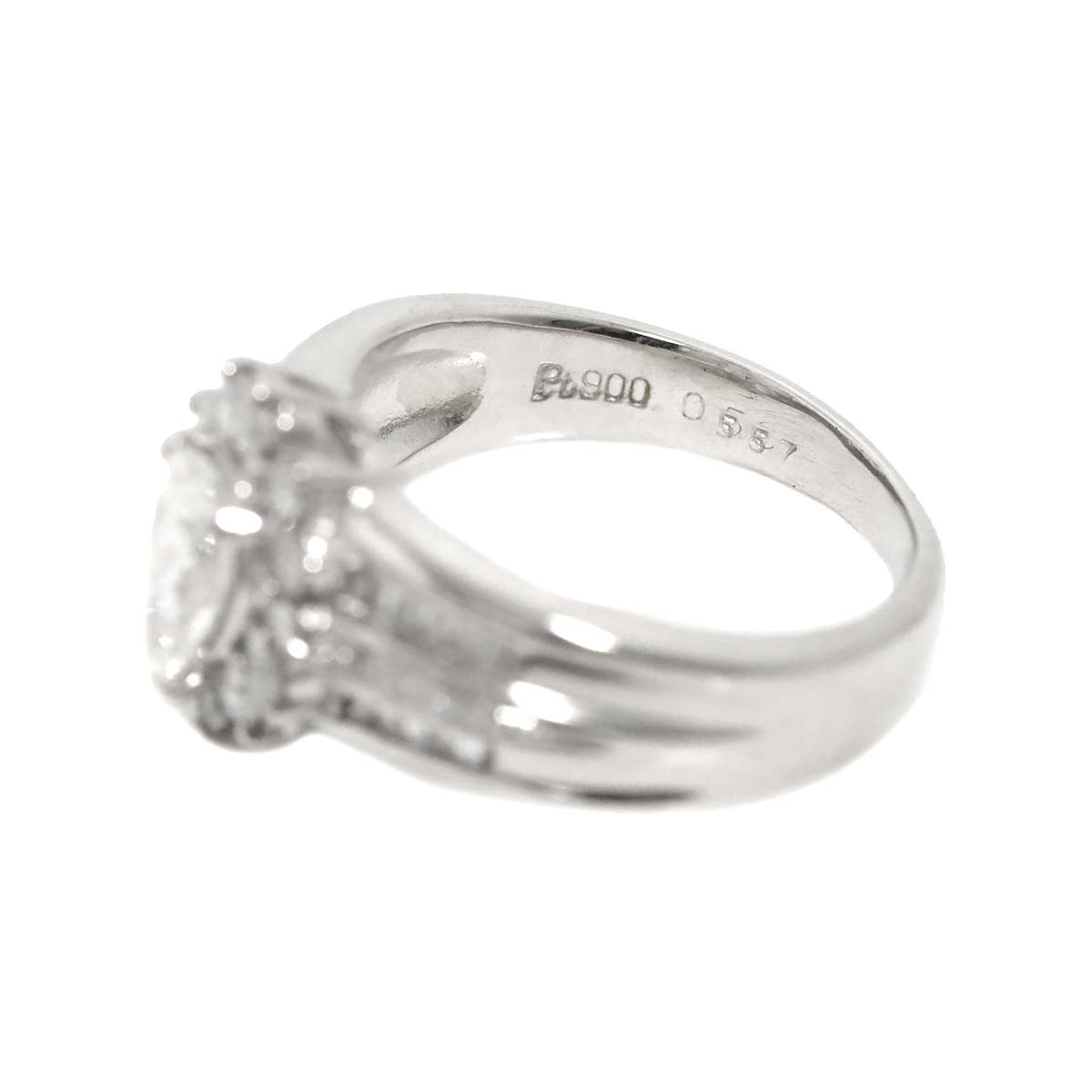 Diamond 0.557ct/0.44ct Ring Pt Platinum size4.5(US)