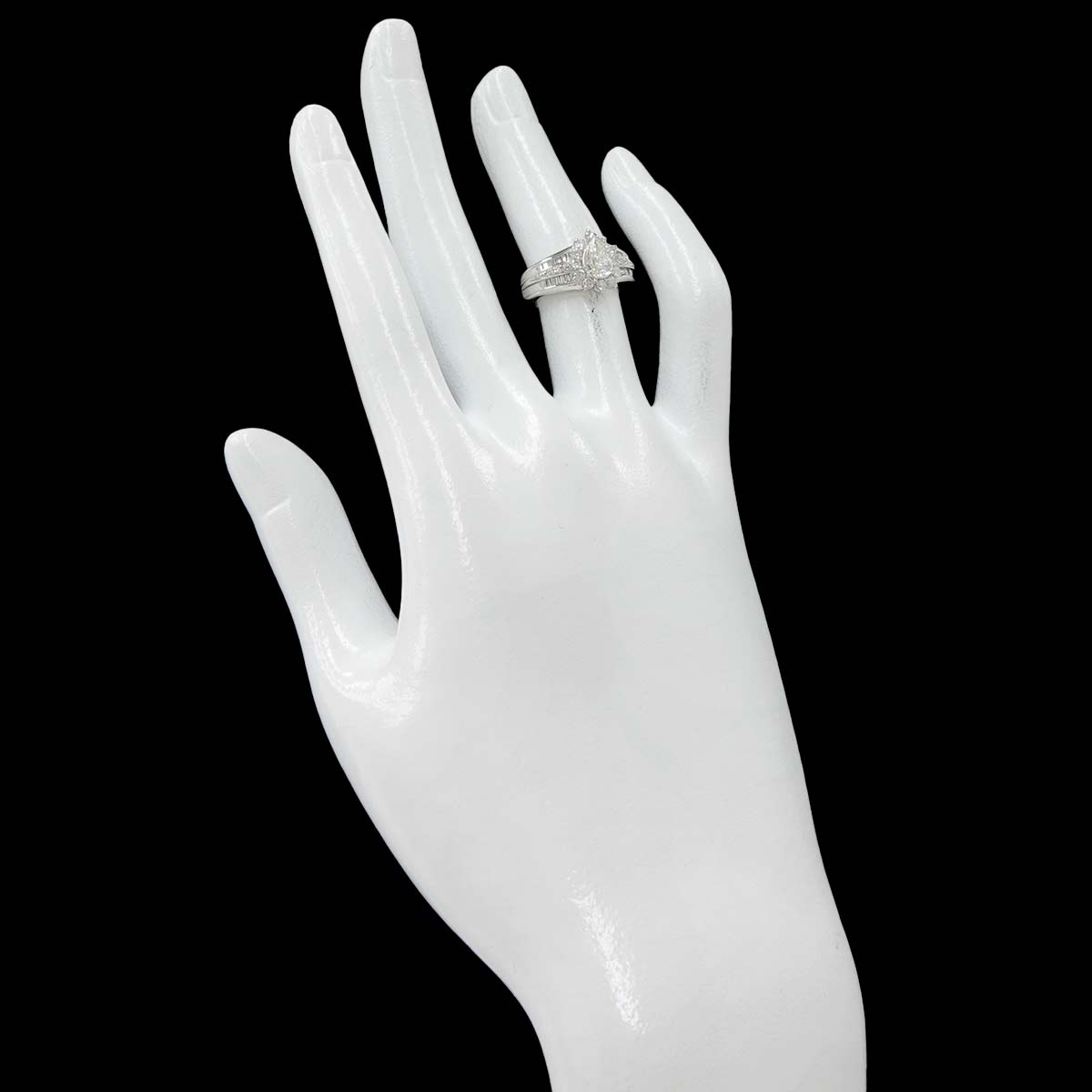 Diamond 0.557ct/0.44ct Ring Pt Platinum size4.5(US)