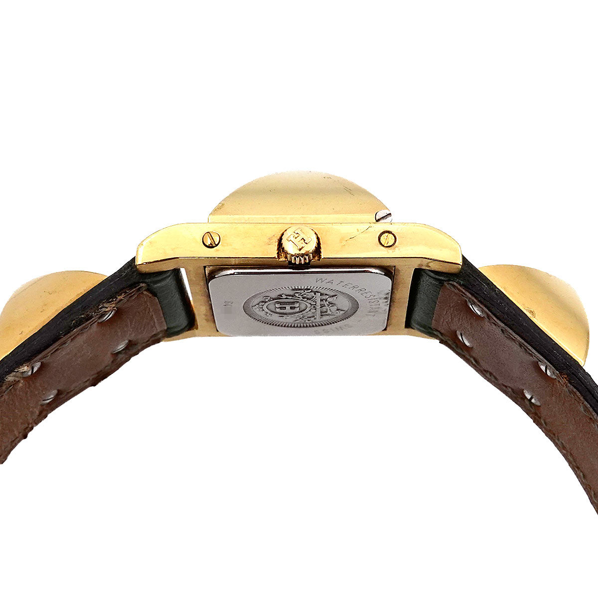 Medor Vintage pyramid Gold studs Quartz White Dial Ladies