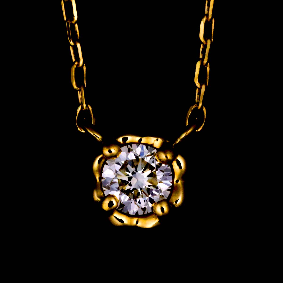Diamond Necklace 18K Yellow Gold 750