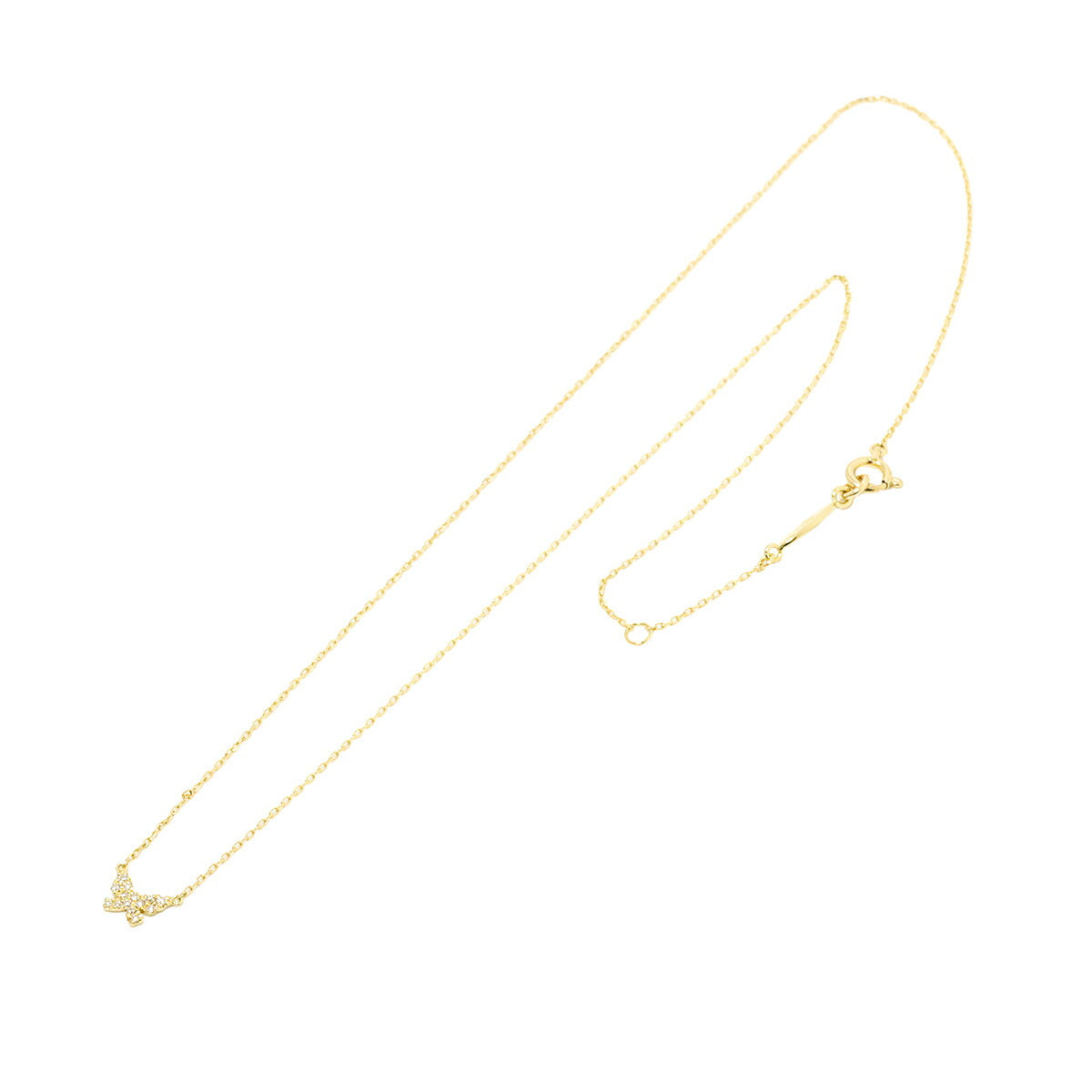 Butterfly Diamond 0.06ct Necklace 18K Yellow Gold 750
