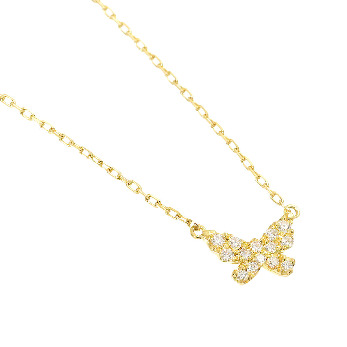 Butterfly Diamond 0.06ct Necklace 18K Yellow Gold 750