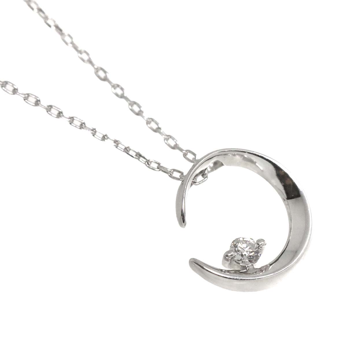 Diamond 0.02ct Necklace 18K WG 750