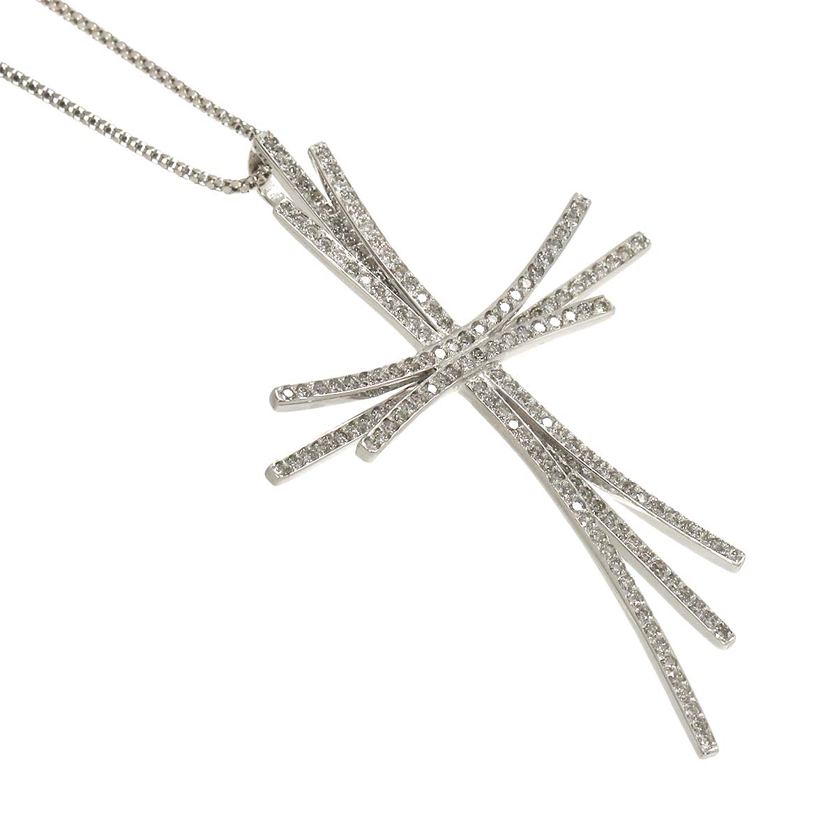 Diamond 1.00ct Necklace 18K WG White Gold 750