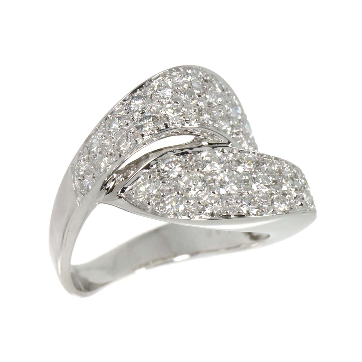 Diamond 1.46ct Ring 18K K18 WG White Gold size6(US)
