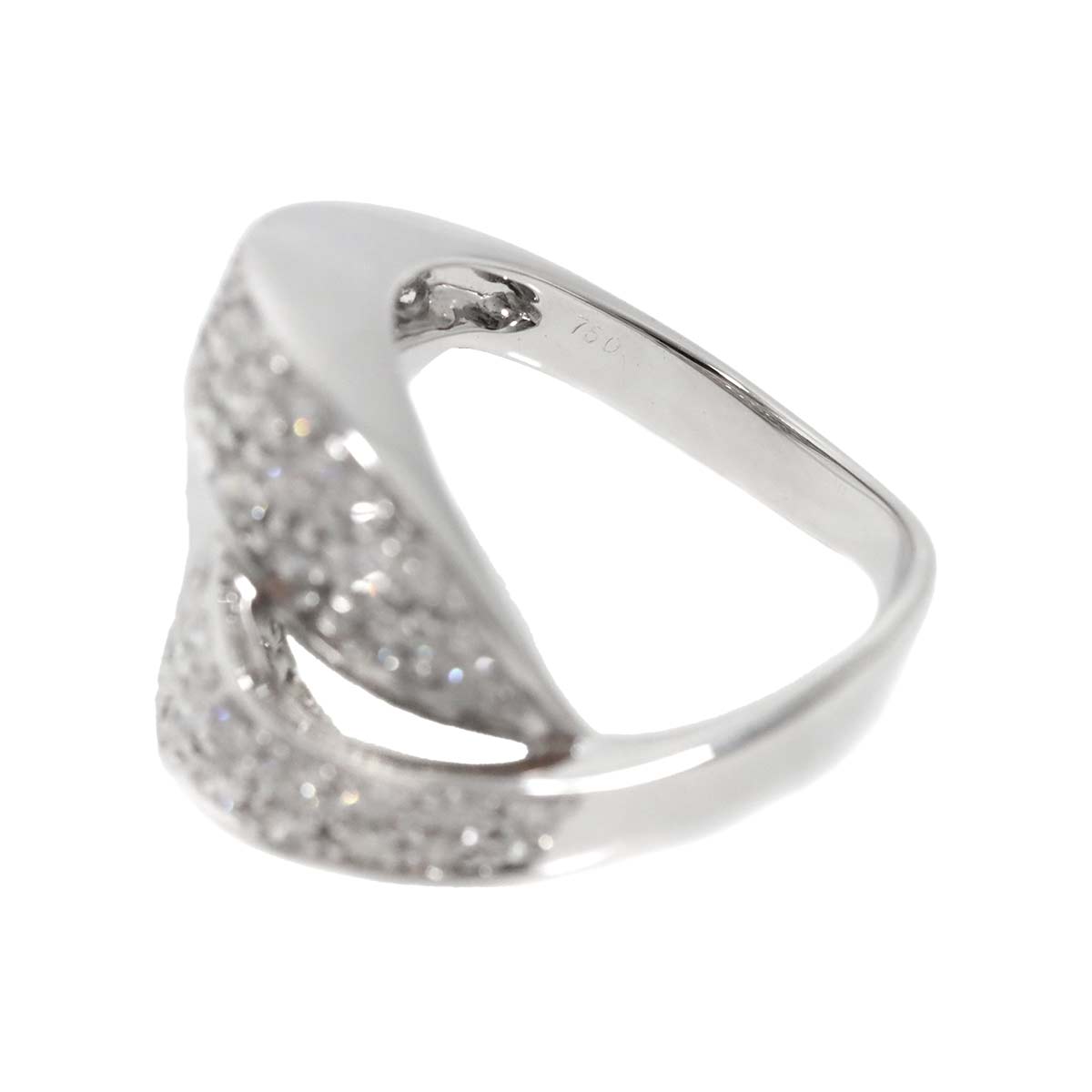 Diamond 1.46ct Ring 18K K18 WG White Gold size6(US)