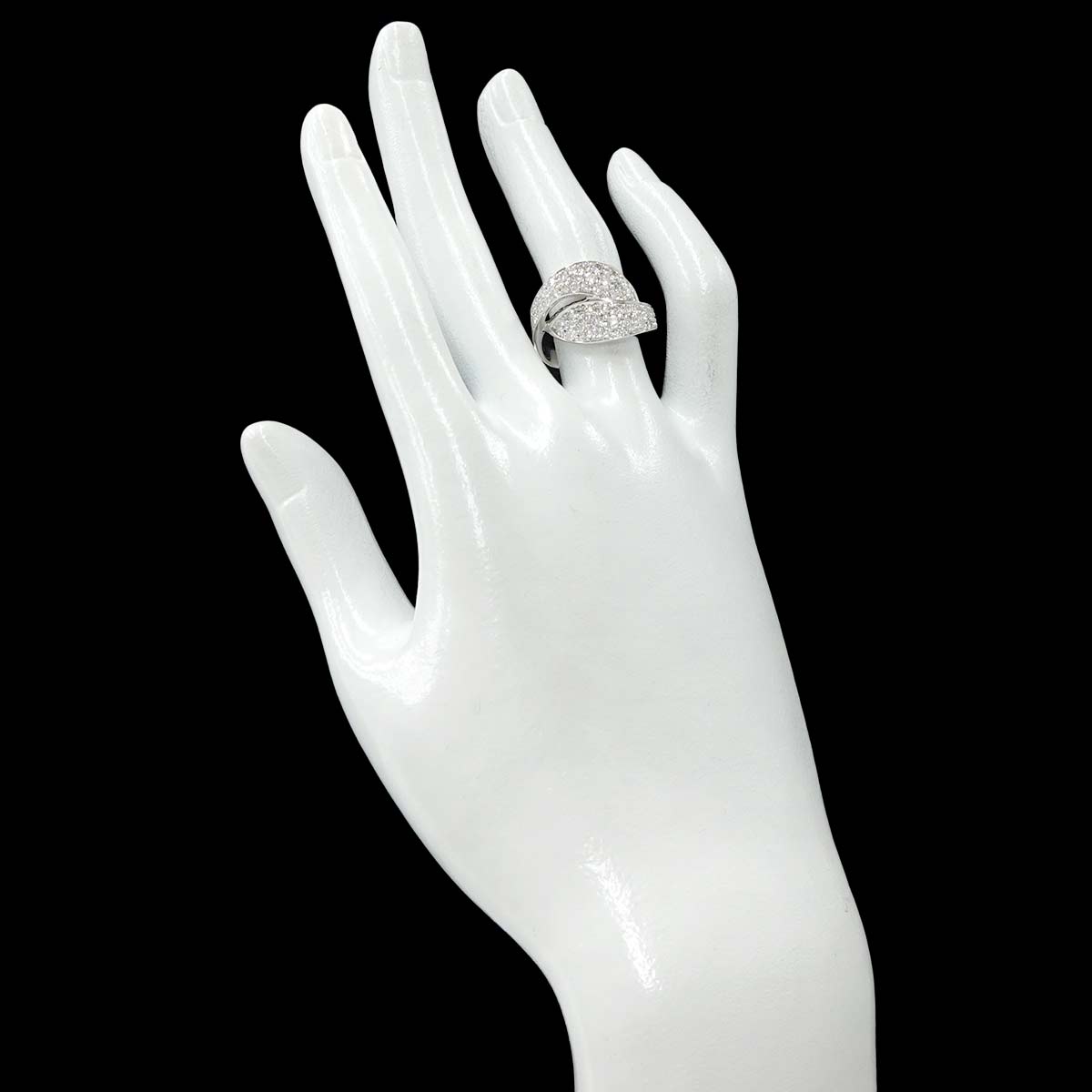 Diamond 1.46ct Ring 18K K18 WG White Gold size6(US)