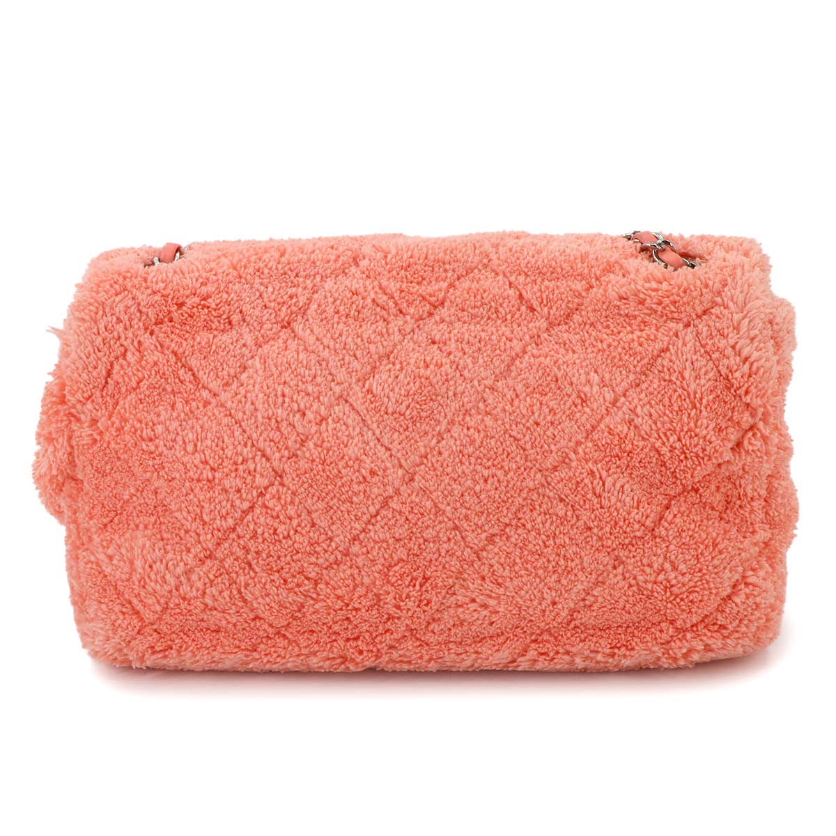 Matelasse Chain Shoulder Bag Mix Fiber Leather Pink AS0603