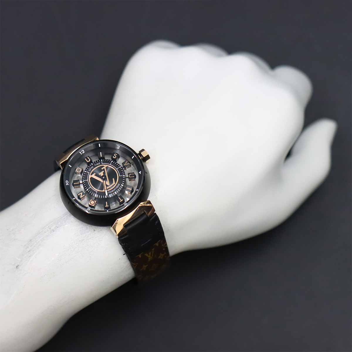 Tambour Spin Time Q1EGL K18PG Automatic Mens Watch