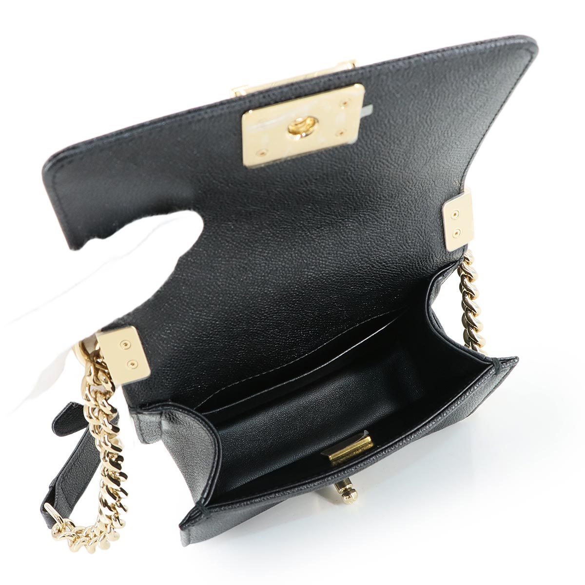 BOY CHANEL Mini Chain Shoulder Bag Caviar Skin Leather A67364