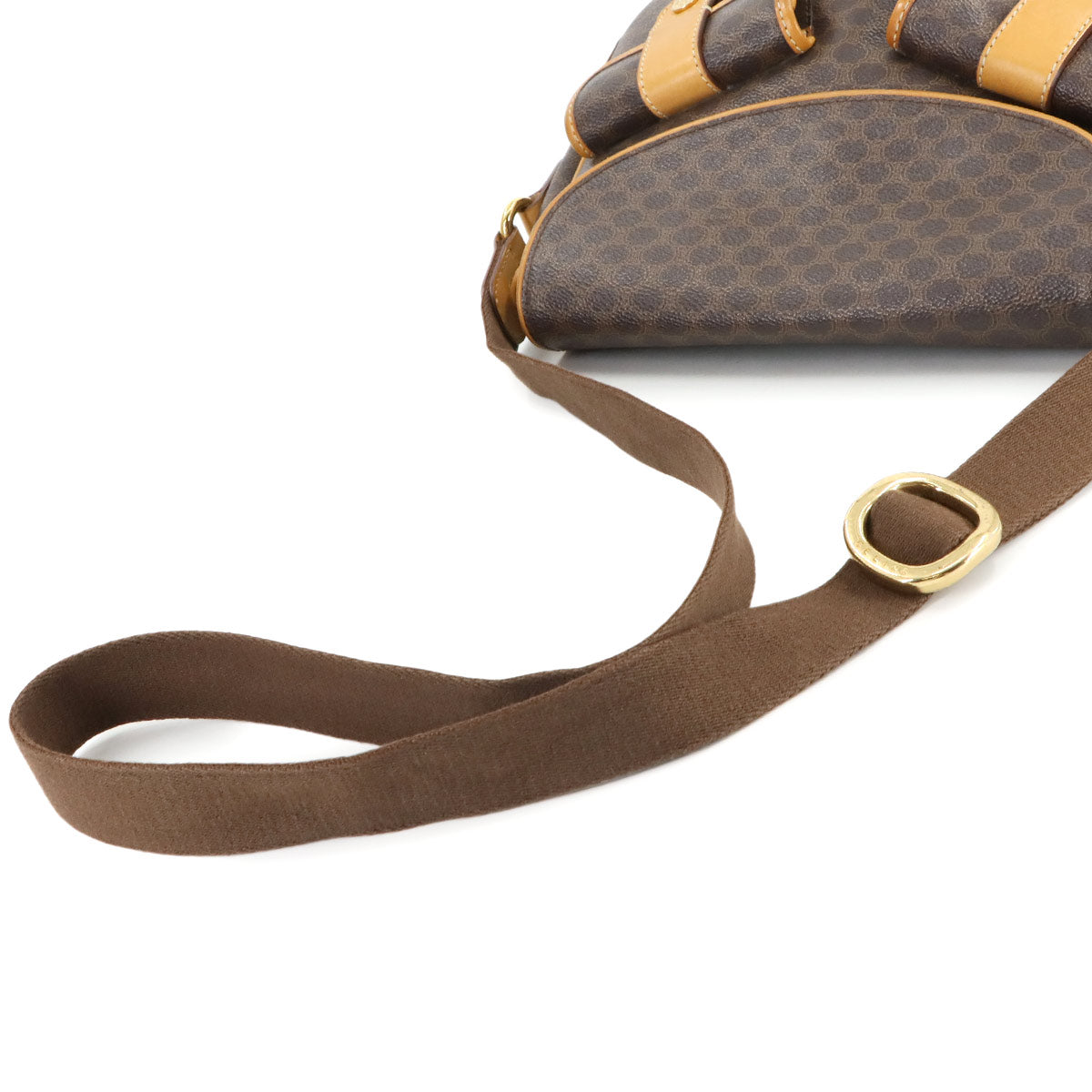 Macadam Shoulder Bag PVC Leather Brown Vintage Purse