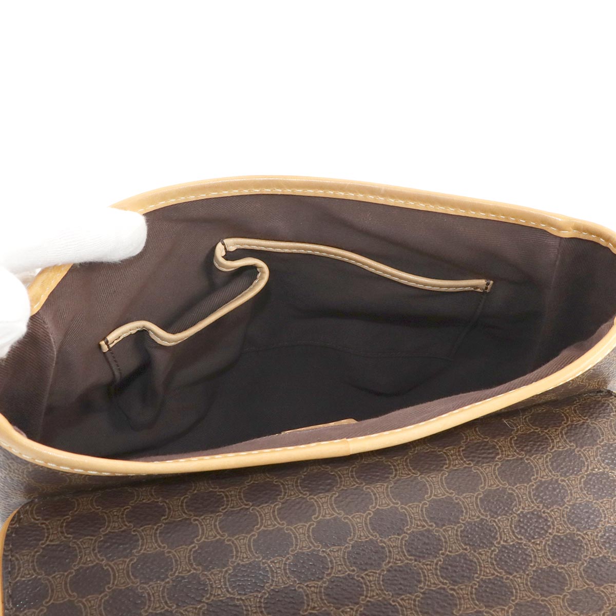 Macadam Shoulder Bag PVC Leather Brown Vintage Purse