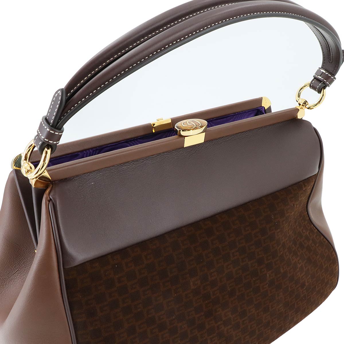 Ophidia 2way Hand Shoulder Bag Leather Suede Brown 726428 90277062