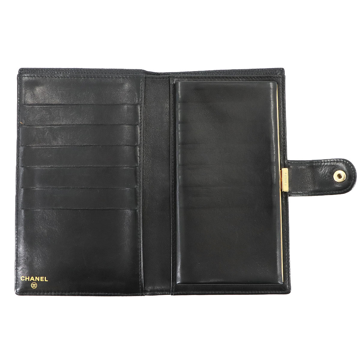 Long Wallet Leather Black A13498 Coco Logos Vintage